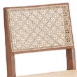 Tina 22 Inch Side Dining Chair Set of 2-Woven Rattan-Natural Brown Wood
