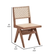Tina 22 Inch Side Dining Chair Set of 2-Woven Rattan-Natural Brown Wood