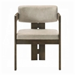 Diny Dining Armchair-Gray Polished Microfiber-Walnut Brown Wood