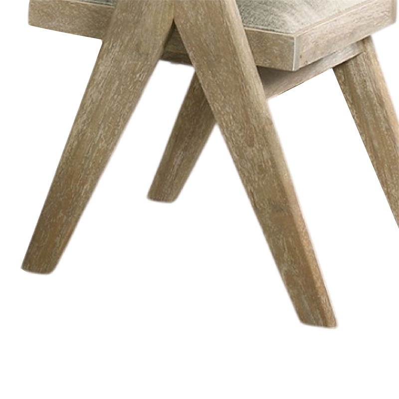 Gexy Dining Side Chair Set of 2-Brown Oak Veneer-Gray Polyester Seat