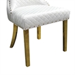 Anova Dining Side Chair Set of 2-Diamond Pattern White Seat-Gold Leg