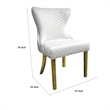 Anova Dining Side Chair Set of 2-Diamond Pattern White Seat-Gold Leg