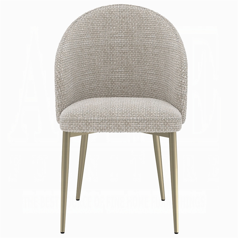 Geru Dining Side Chair Set of 2-Plush Padded Curved Back-Light Gray
