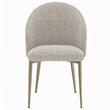 Geru Dining Side Chair Set of 2-Plush Padded Curved Back-Light Gray