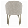 Geru Dining Side Chair Set of 2-Plush Padded Curved Back-Light Gray