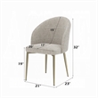 Geru Dining Side Chair Set of 2-Plush Padded Curved Back-Light Gray