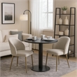 Geru Dining Side Chair Set of 2-Plush Padded Curved Back-Light Gray