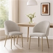 Geru Dining Side Chair Set of 2-Plush Padded Curved Back-Light Gray