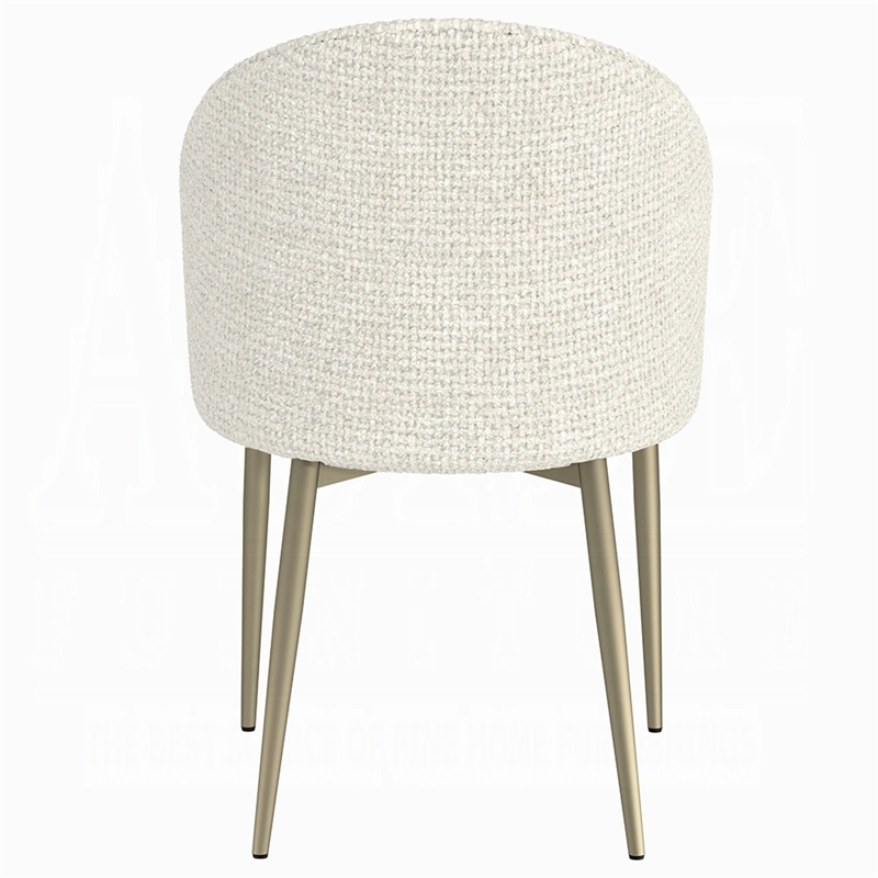 Geru Dining Side Chair Set of 2-Padded Curved Back Contemporary White