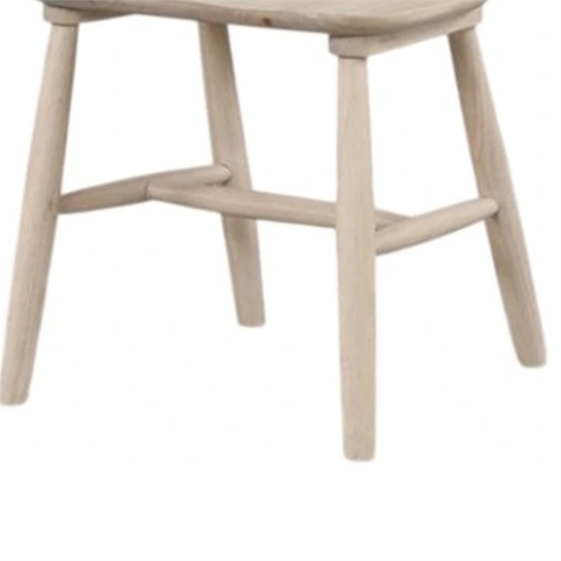 Baylee Side Dining Chair Set of 2-Spindle Back-Tapered Legs-White Oak Wood
