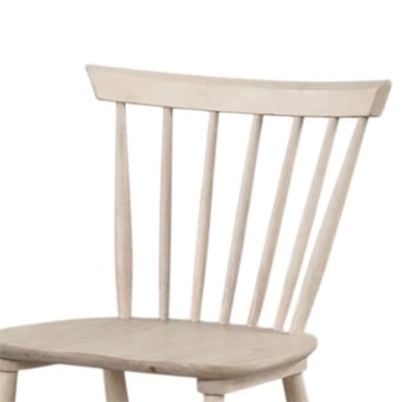 Baylee Side Dining Chair Set of 2-Spindle Back-Tapered Legs-White Oak Wood