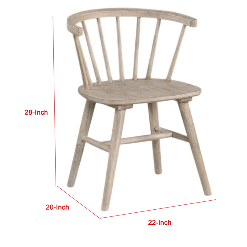 Yely Dining Chair Set of 2-Spindle Back and Shaker Legs-Black Wood