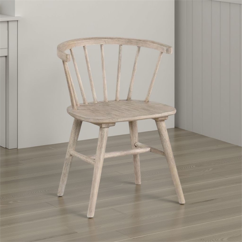 Yely Dining Chair Set of 2-Spindle Back and Shaker Legs-Black Wood