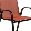 Feli Outdoor Stacking Chair Set of 2-Red Mesh Fabric-Black Metal