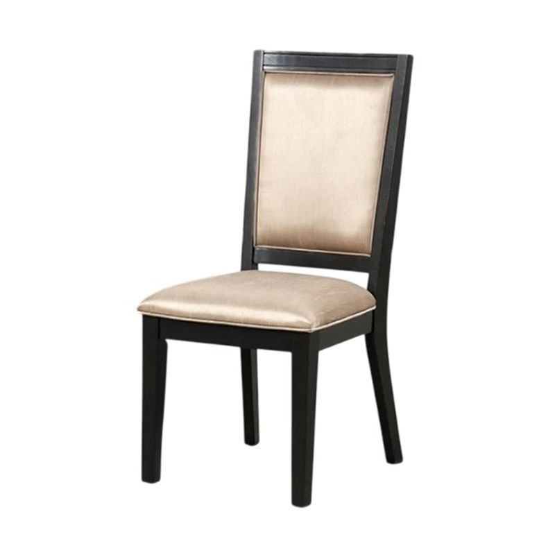 Yada Side Dining Chair Set of 2-Slatted Back-Espresso Brown