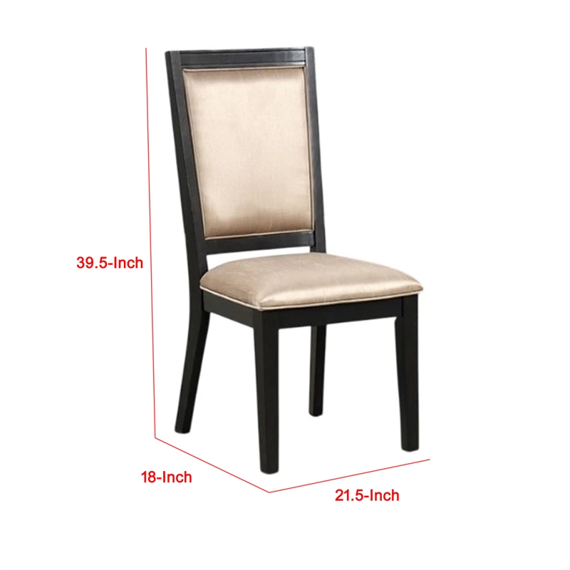 Yada Side Dining Chair Set of 2-Slatted Back-Espresso Brown
