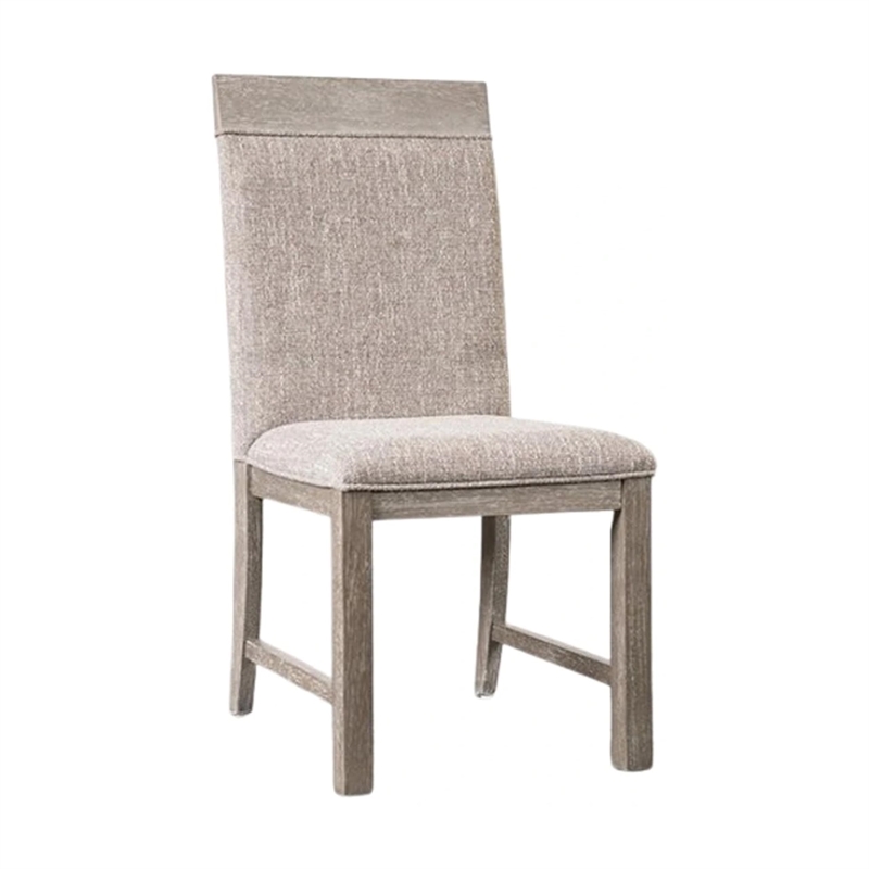 Gris Side Dining Chair-Gray Solid Wood-Fabric Padded Seat