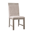 Gris Side Dining Chair-Gray Solid Wood-Fabric Padded Seat
