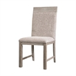 Gris Side Dining Chair-Gray Solid Wood-Fabric Padded Seat