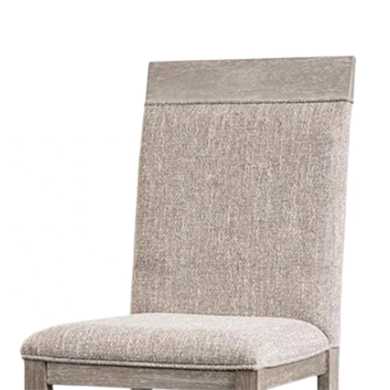Gris Side Dining Chair-Gray Solid Wood-Fabric Padded Seat