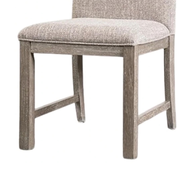Gris Side Dining Chair-Gray Solid Wood-Fabric Padded Seat