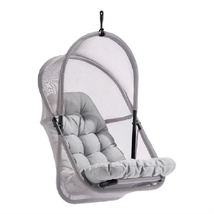 Bery Patio Hanging Swing Chair-Cushioned Light Gray Mesh