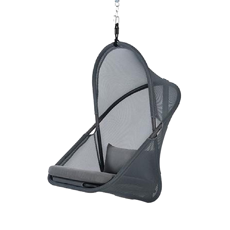 Cery Outdoor Hanging Swing Chair-Cushioned Dark Gray Mesh