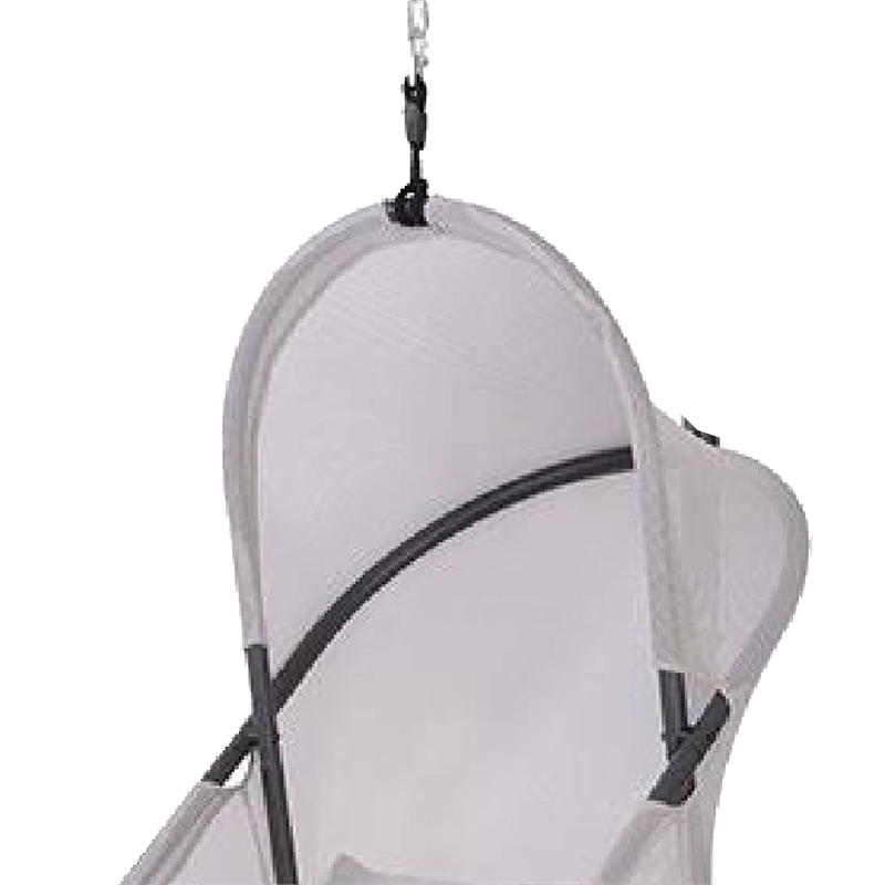 Cery Outdoor Hanging Swing Chair-Cushioned Light Gray Mesh