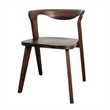 Rumy Dining Side Chair Set of 2-Open Back-Walnut Brown Solid Wood