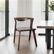 Rumy Dining Side Chair Set of 2-Open Back-Walnut Brown Solid Wood