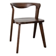 Rumy Dining Side Chair Set of 2-Open Back-Walnut Brown Solid Wood