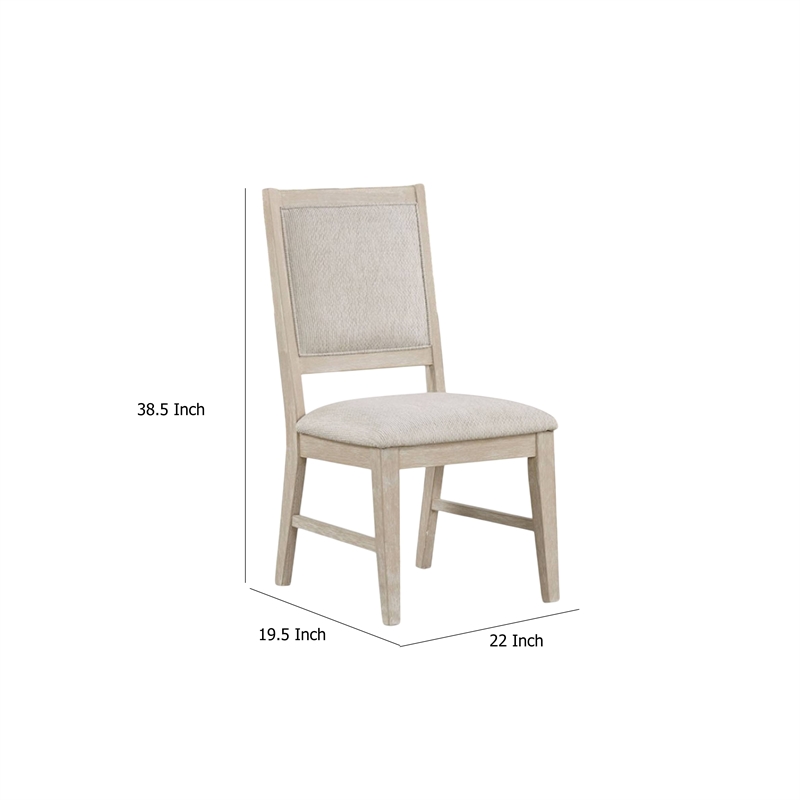 Rozie Dining Side Chair Set of 2-Tapered Legs-Light Oak Poplar Wood