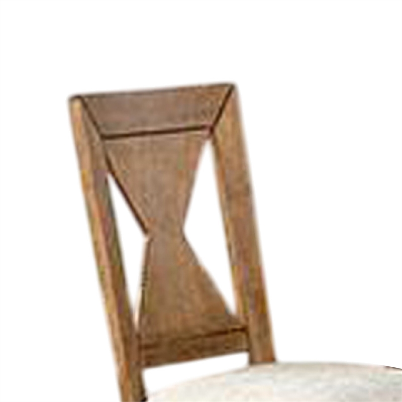 Zivy Dining Side Chair Set of 2-Hourglass Back-Rustic Oak Brown Wood