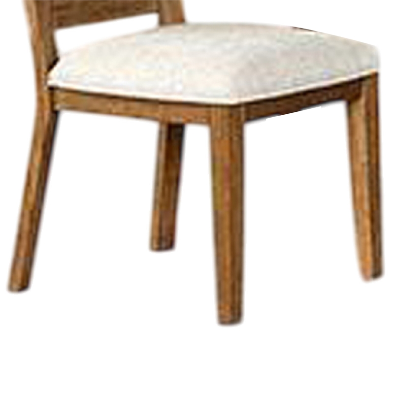 Zivy Dining Side Chair Set of 2-Hourglass Back-Rustic Oak Brown Wood