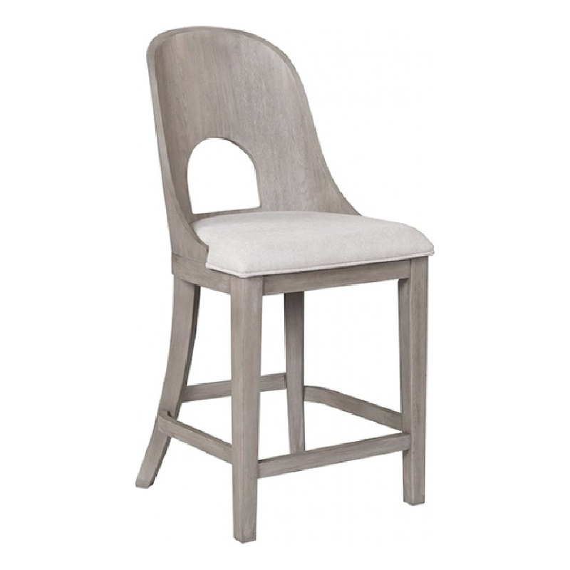 Zoko Counter Height Chair Set of 2-Curved Cut Out Back-White Wash