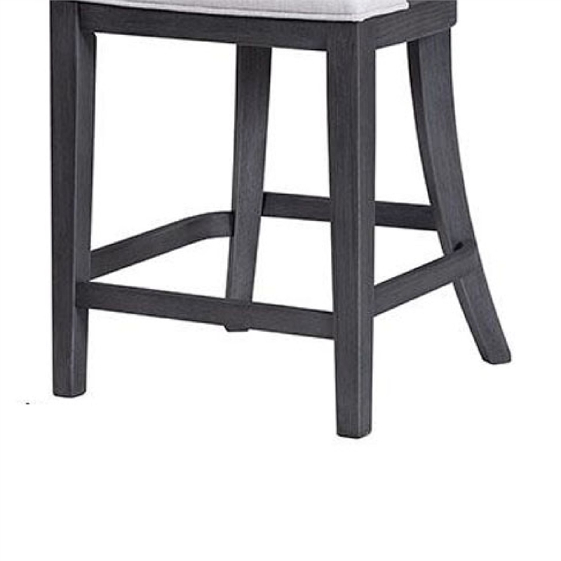 Zoko Counter Height Chair Set of 2-Curved Cut Out Back-Ash Gray Wood