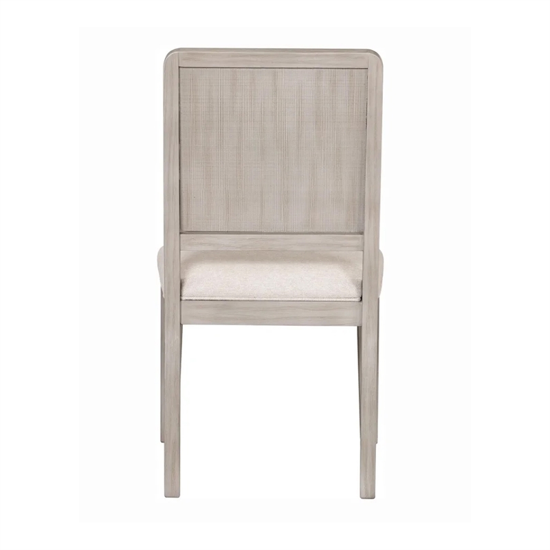 Giva Dining Side Chair Set of 2-Rattan Design-Natural Brown Wood