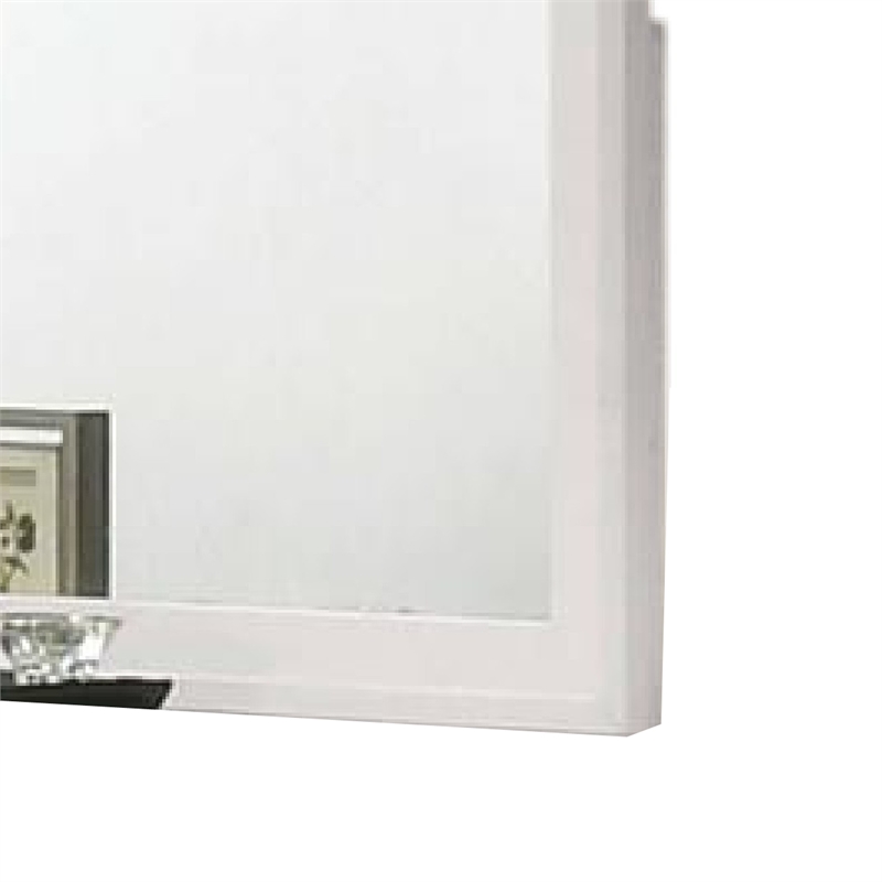 Tory Dresser Mirror-36 Inch Rectangular-Classic White Solid Wood