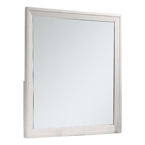 Tory Dresser Mirror-36 Inch Rectangular-Classic White Solid Wood