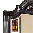 Recus Dresser Mirror-49 Inch Carved Floral Walnut Brown Solid Wood