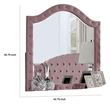 Zoha Dresser Mirror-Crystal Tuft Pink Flannelette Upholstery 41 Inch