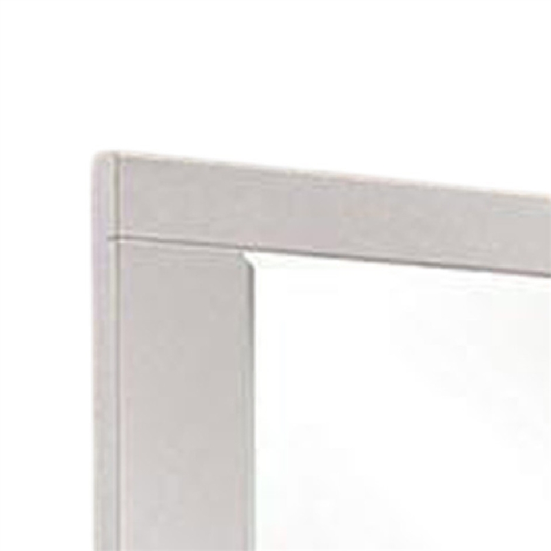 Gely Dresser Mirror-46 Inch Glossy White Lacquer-Solid Wood Frame