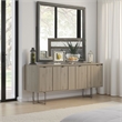 Lito Dresser Vanity Mirror-39 Inch Stylish Modern Gray Wood Frame