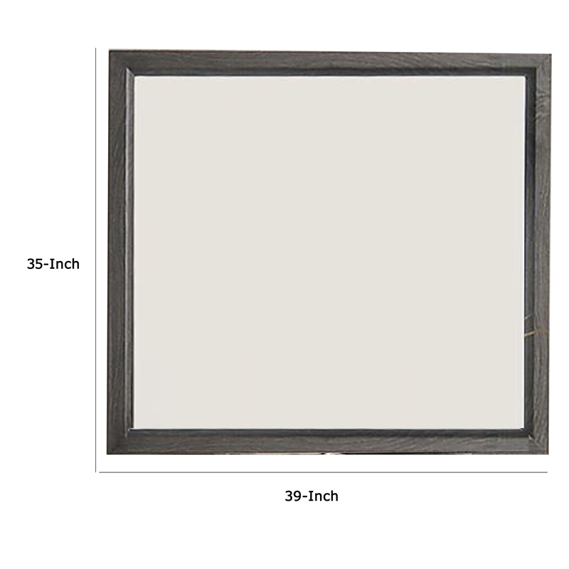 Erica Dresser Vanity Mirror-39 Inch Contemporary Gray Wood Frame