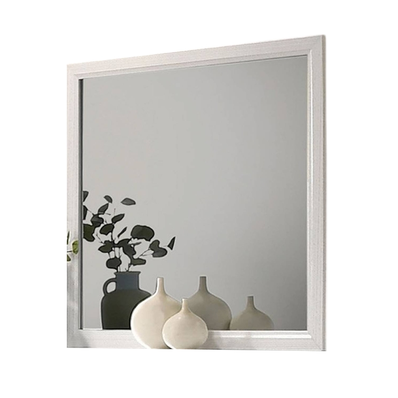 Erica Dresser Vanity Mirror-39 Inch Modern Style White Wood Frame