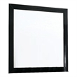 Ryla Dresser Vanity Mirror-38 Inch Square Frame-Black Solid Wood