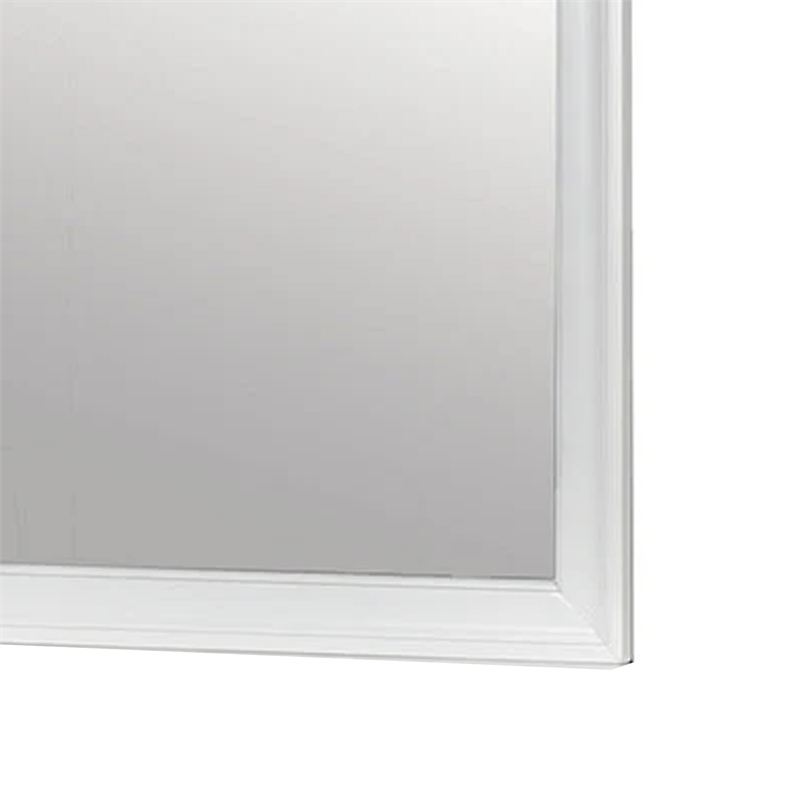 Ryla Dresser Vanity Mirror-38 Inch Square Frame-White Solid Wood