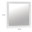Ryla Dresser Vanity Mirror-38 Inch Square Frame-White Solid Wood