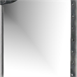 Rea Dresser Vanity Mirror-Crystal Tufted Gray Velvet Upholstery Arched Frame