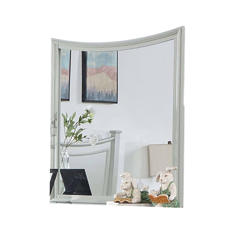 Roly Dresser Mirror-37 Inch Gray Rectangular Solid Wood Molded Frame